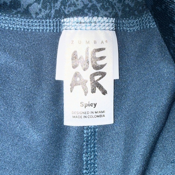 Zumba Fitness Athletic Shorts with Blue Snake Pattern and Pink Laces S - Picture 2 of 9